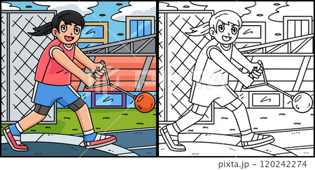Track and Field Female Hammer Throw Illustration 120242274