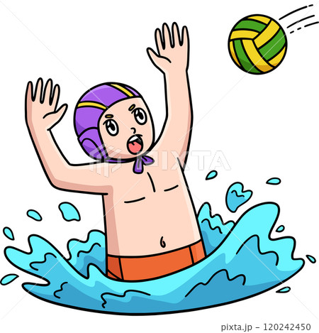 Water Polo Goalie Reaching Out the Ball Clipart Water Polo Goalie Reaching Out the Ball Clipart 120242450
