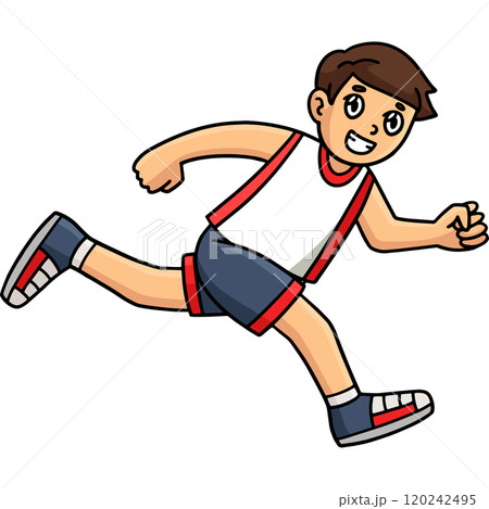 Track and Field Athlete Jumping Hurdle Clipart 120242495