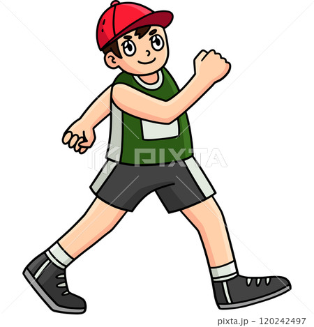 Track and Field Athlete Race Walking Clipart 120242497