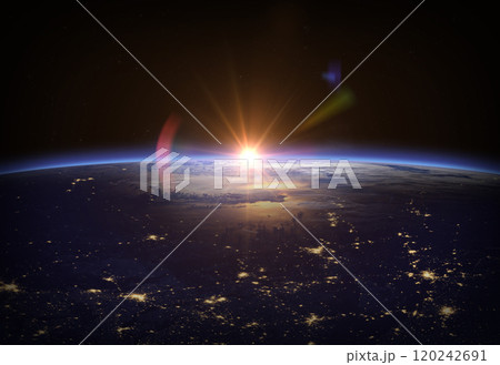 Earth from space. Sunrise. 120242691