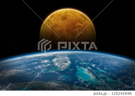 Earth and Venus. 120242696