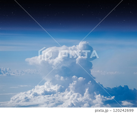 Clouds and space. Atmosphere of Earth. 120242699