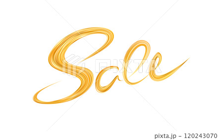 Gold Sale Lettering. Calligraphic lettering for discounts, clearances 120243070