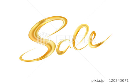 Gold Sale Lettering. Calligraphic lettering for discounts, clearances 120243071