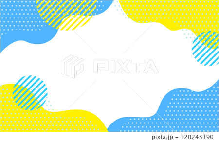 ポップな幾何学模様の背景素材 05 水色 青 黄色 120243190