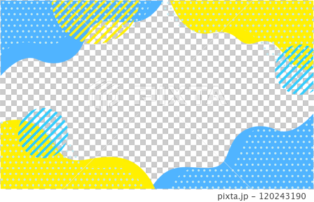 ポップな幾何学模様の背景素材 05 水色 青 黄色 120243190