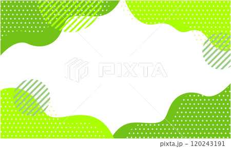 ポップな幾何学模様の背景素材 05 緑 黄緑 120243191