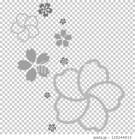 灰色簡單櫻花插畫 灰色簡單櫻花插畫 120244013