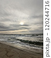 Photo sea storm twilight and setting sun, very beautiful 120244716