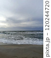 Photo sea storm twilight and setting sun, very beautiful 120244720