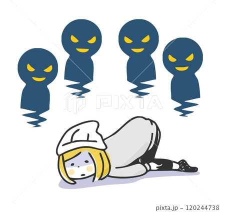 人間関係に疲弊した女性 120244738