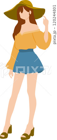 夏服を着た女性のイラスト 夏服を着た女性のイラスト 120244801