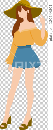 夏服を着た女性のイラスト 夏服を着た女性のイラスト 120244801