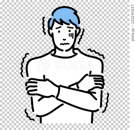 A shivering young man 120245037