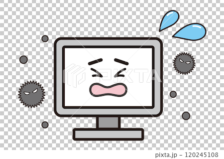 Illustration of a computer infected with a virus Illustration of a computer infected with a virus 120245108