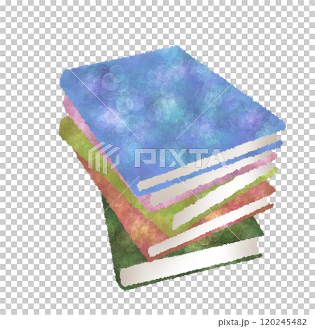 堆疊書籍的手繪插圖 120245482