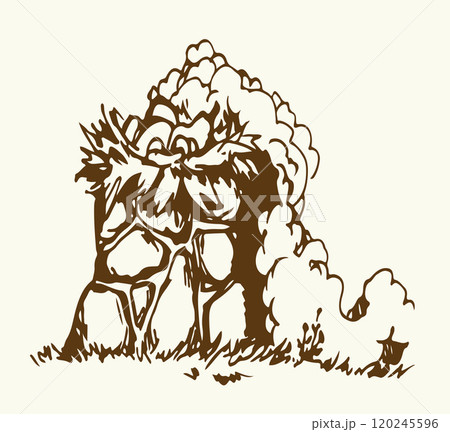 Stone Altar. Vector drawing icon 120245596