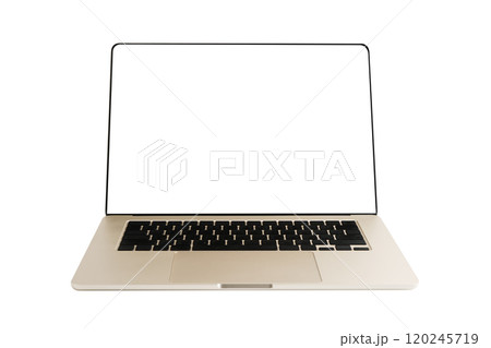 Laptop computer  on blank white screen isolated on white background with clipping path. 120245719