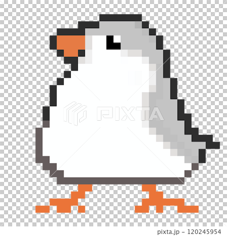 Pixel art Animal illustration Female zebra finch Penguin 120245954