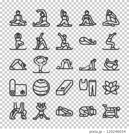 瑜珈飲食健身圖示集 120246034