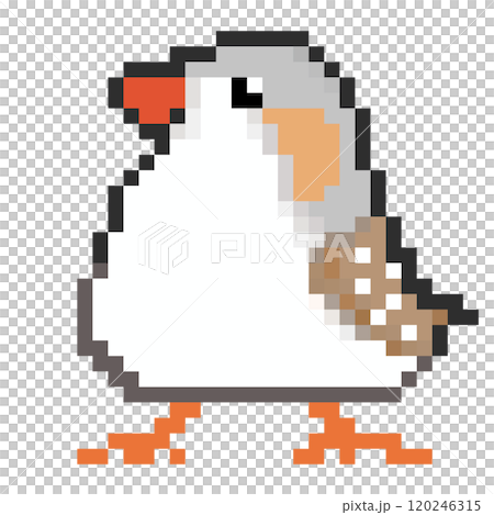 ドット絵 アニマルイラスト キンカチョウのオス ペンギン 120246315