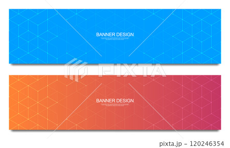 Creative vector illustration of abstract geometric background for a banner template or header design 120246354