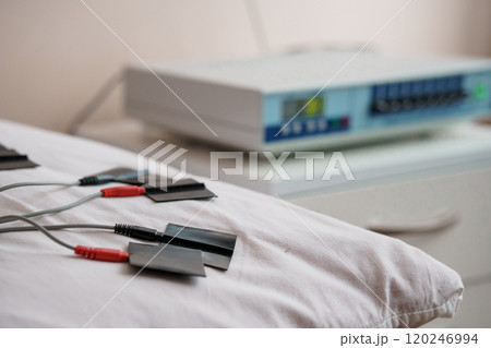 Medical Electrotherapy Equipment Setup for Pain Management 120246994