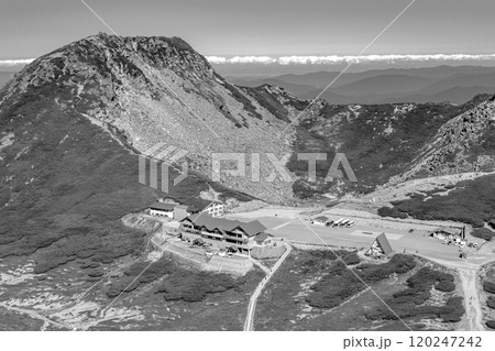 恵比須岳と乗鞍畳平のバスターミナル 乗鞍岳登山ツアー 新聞広告用 恵比須岳と乗鞍畳平のバスターミナル 乗鞍岳登山ツアー 新聞広告用 120247242