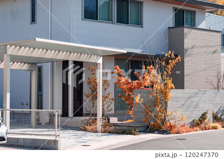 カーポートのある住宅外観 玄関アプローチ カーポートのある住宅外観 玄関アプローチ 120247370