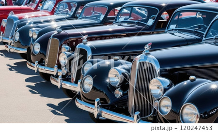 Classic Cars Displayed at a Vintage Auto Show 120247453