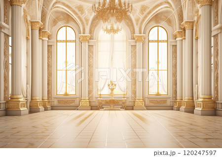 Palace interior background castle hallのイラスト素材 [120247597] - PIXTA