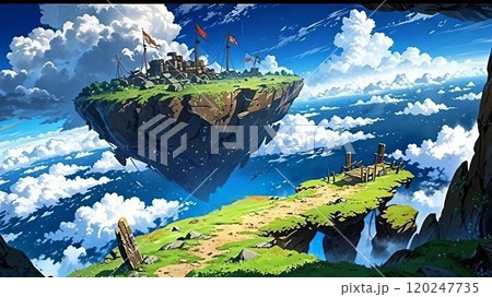 空飛ぶ島+Flying Island+のイラスト素材 [120247735] - PIXTA