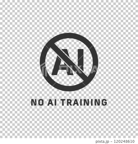 人工知能・生成AIによる学習禁止のアイコン2(英語) 120248610
