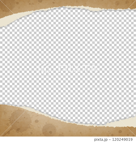 Torn old paper style frame background, old paper, square size, faded, stained Torn old paper style frame background, old paper, square size, faded, stained 120249019