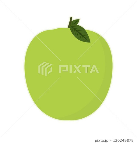 Cartoon green apple. Vector illustration. 120249879