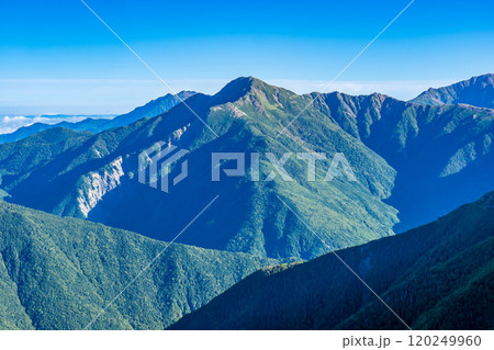 荒川中岳から見る塩見岳 南アルプス 悪沢岳と荒川岳登山 荒川中岳から見る塩見岳 南アルプス 悪沢岳と荒川岳登山 120249960