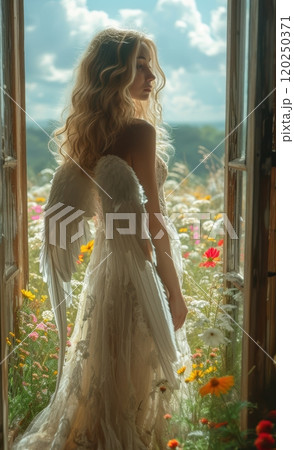 Angel in Bloom An Ethereal and Captivating Beauty Surrounded by Natures Splendor Angel in Bloom An Ethereal and Captivating Beauty Surrounded by Natures Splendor 120250371