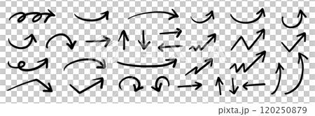 向量筆手繪箭頭設定黑白 向量筆手繪箭頭設定黑白 120250879