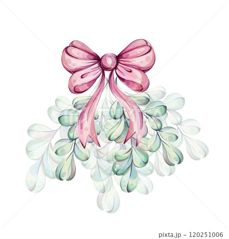 Watercolor mistletoe, bouquet design element. Romantic, lovely. For cards, invitations, banners, posters, print design. Christmas, New year, winter. Decorative hand drawn. Isolated Watercolor mistletoe, bouquet design element. Romantic, lovely. For cards, invitations, banners, posters, print design. Christmas, New year, winter. Decorative hand drawn. Isolated 120251006