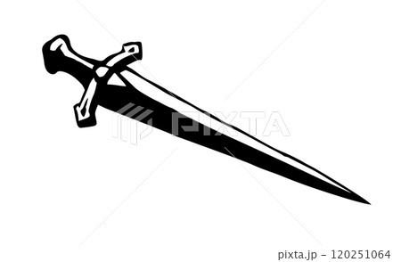 Vector drawing. Big old sword 120251064