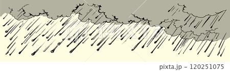 Vector drawing. Heavy rain with hail Vector drawing. Heavy rain with hail 120251075