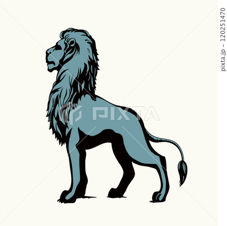 Vector drawing. Lion look for prey 120251470