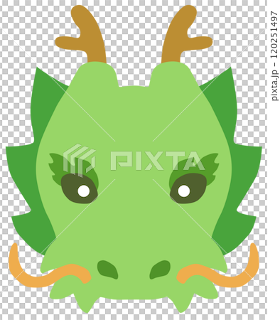 かわいい龍のイラスト 顔 年賀状素材 ベクター素材 かわいい龍のイラスト 顔 年賀状素材 ベクター素材 120251497