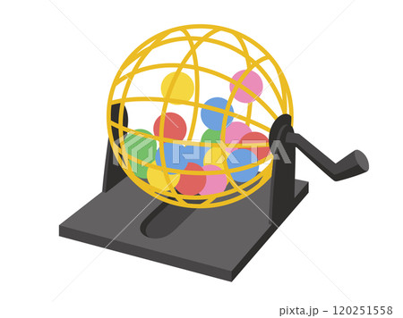 ビンゴゲームの本体のイラスト_金色 120251558