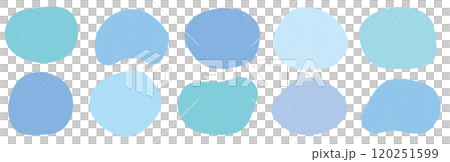 Shapes, light blue, blue, abstract shapes, hand-drawn, rough textured, set 120251599