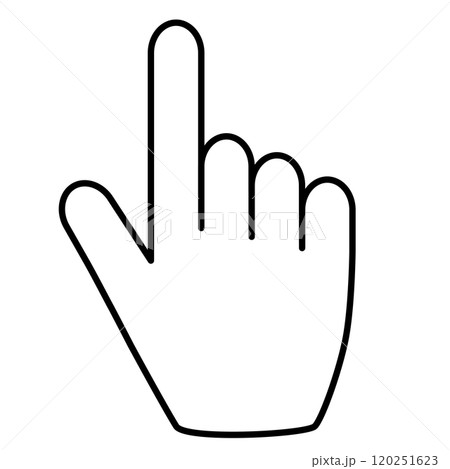 指差す手の線画イラスト素材 120251623