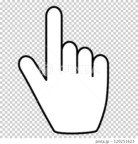 指差す手の線画イラスト素材 120251623