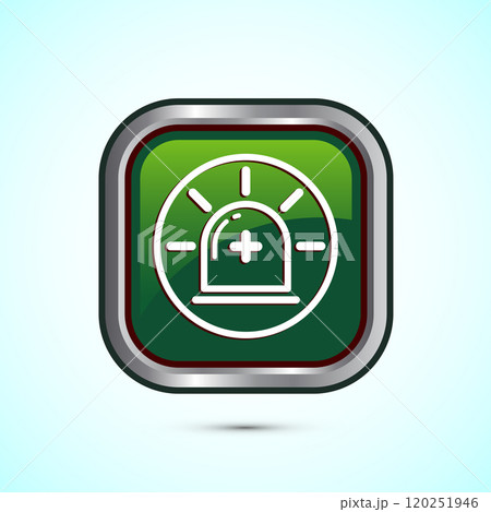 Emergency siren icon, Ambulance emergency siren sign. Button design 120251946