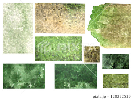 Set of mosaic panels in green tones. Green gradients of different shades. Rectangles without background, isolated from each other. Watercolor blur. Green honeycombs Set of mosaic panels in green tones. Green gradients of different shades. Rectangles without background, isolated from each other. Watercolor blur. Green honeycombs 120252539